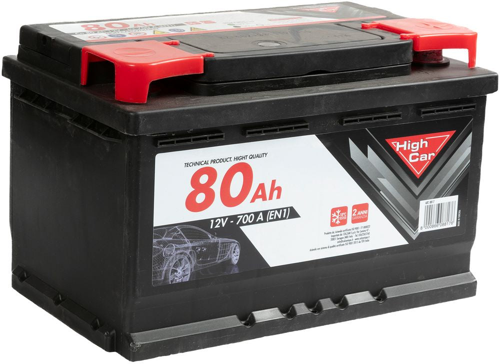 Batteria Auto da 80AH 640A 12V polo positivo destro cassetta L3
