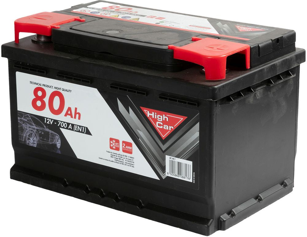 Batteria Auto da 80AH 640A 12V polo positivo destro cassetta L3