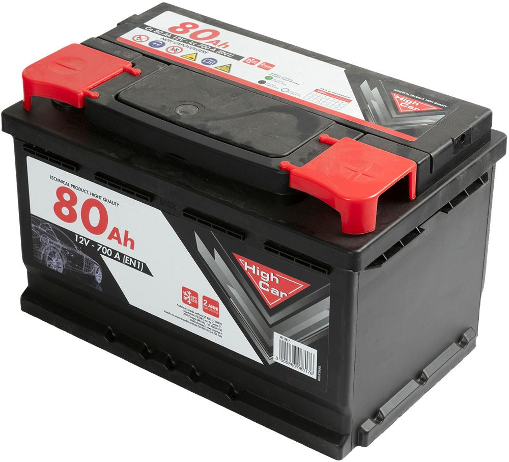 Batteria Auto da 80AH 640A 12V polo positivo destro cassetta L3