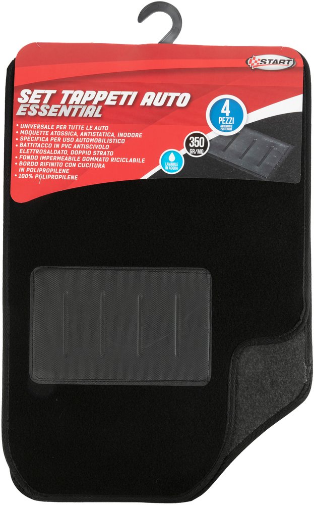 START Set 4 pz. tappeti auto neri universali in moquette Accessorio Originale