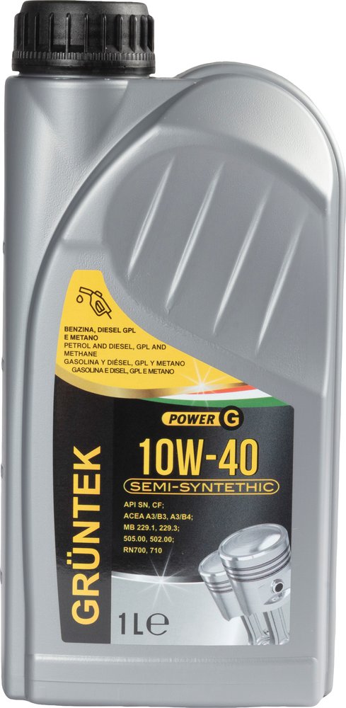 GRUNTEK Nuovo lubrificante POWER G 10W-40 semisintetico per veicoli a benzina