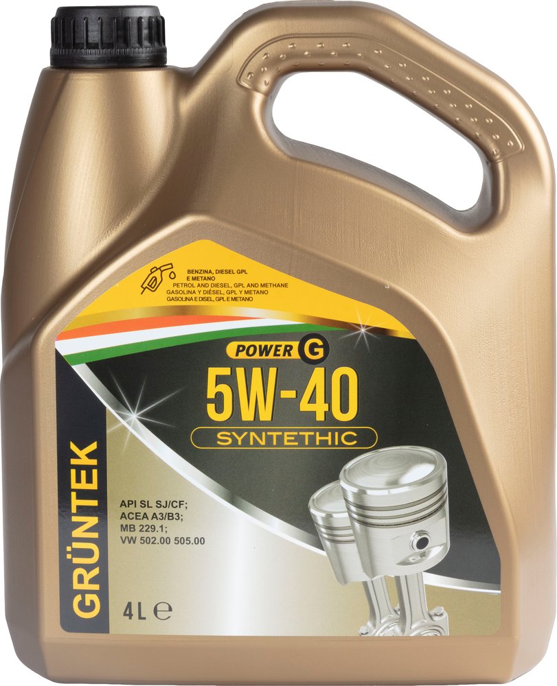 GRUNTEK Olio Power-G sintetico 4L 5W40 per motori Diesel Benzina GPL