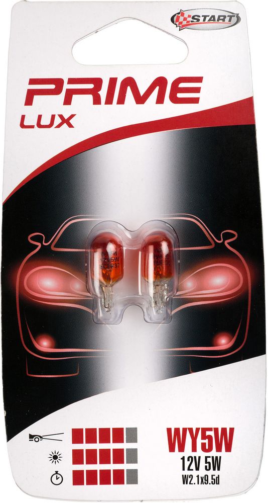 START WY5W Coppia di Lampade in vetro arancio per luci auto 12V 5W W2,1x0,5d