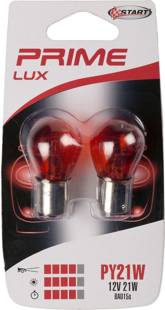 START PY21W Coppia di lampadine in vetro arancio per luci auto 12V 21W BAU15s