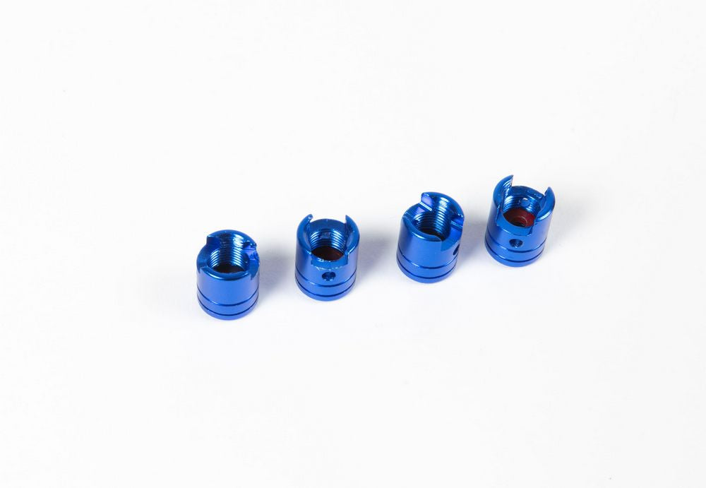 Set 4 tappi copri valvola ring con anello blu universali