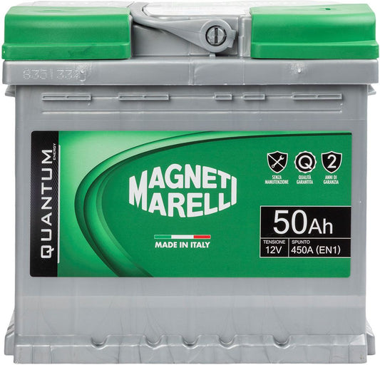 QUANTUM ENERGY Magneti Marelli Batteria per auto 50AH 12V 450A EN1 per cassetta