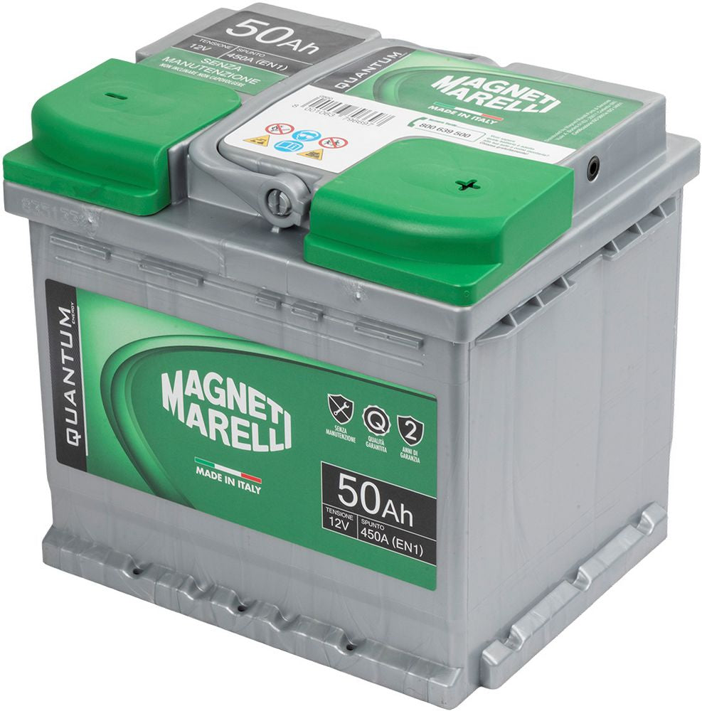 QUANTUM ENERGY Magneti Marelli Batteria per auto 50AH 12V 450A EN1 per cassetta