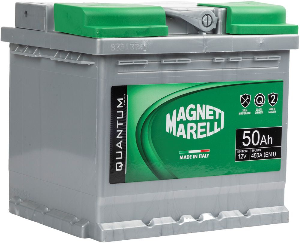 QUANTUM ENERGY Magneti Marelli Batteria per auto 50AH 12V 450A EN1 per cassetta