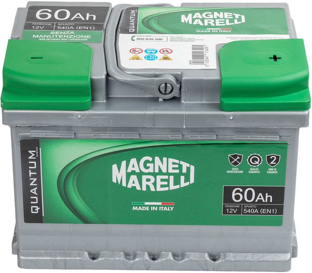 Magneti Marelli Batteria per auto 60AH 12V 540A EN1 per cassetta L2B