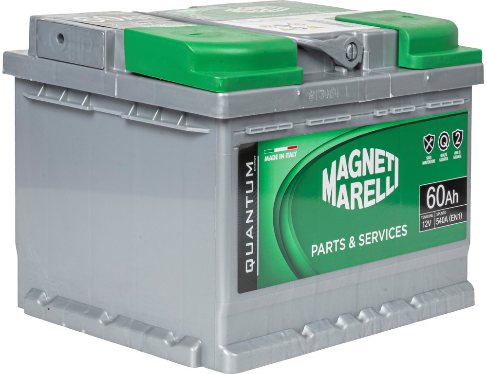 QUANTUM ENERGY Magneti Marelli Batteria per auto 60AH 12V 540A EN1 per cassetta