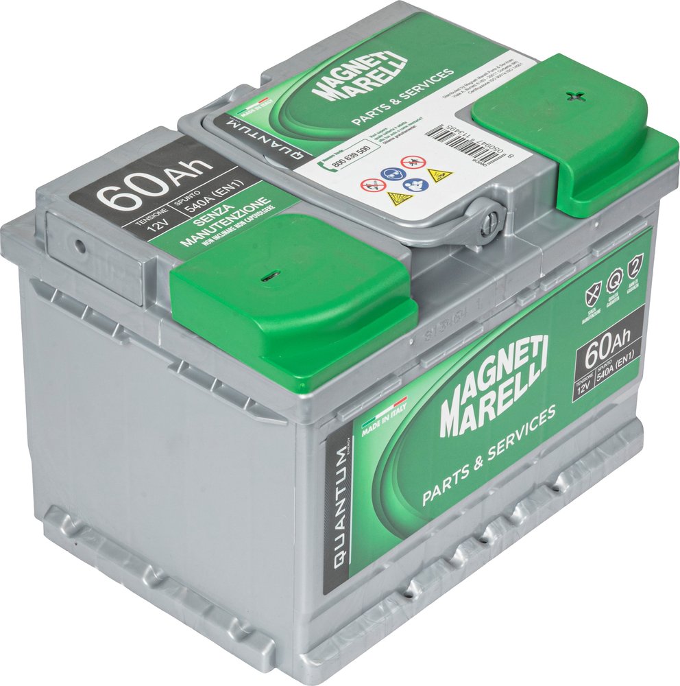 QUANTUM ENERGY Magneti Marelli Batteria per auto 60AH 12V 540A EN1 per cassetta