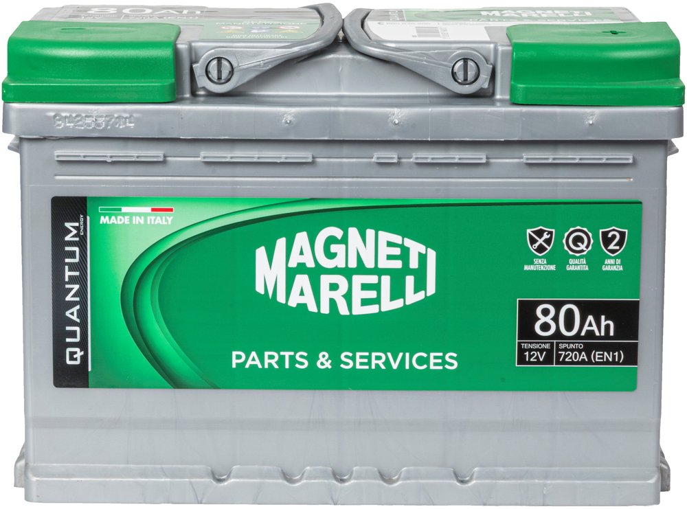 QUANTUM ENERGY Magneti Marelli Batteria per auto 80AH 12V 720A EN1 per cassetta