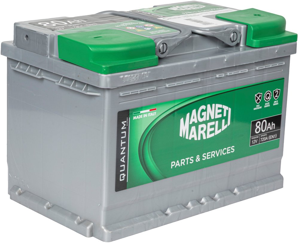 QUANTUM ENERGY Magneti Marelli Batteria per auto 80AH 12V 720A EN1 per cassetta