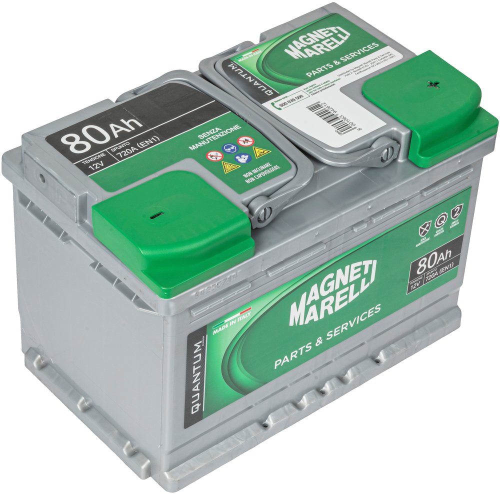 QUANTUM ENERGY Magneti Marelli Batteria per auto 80AH 12V 720A EN1 per cassetta