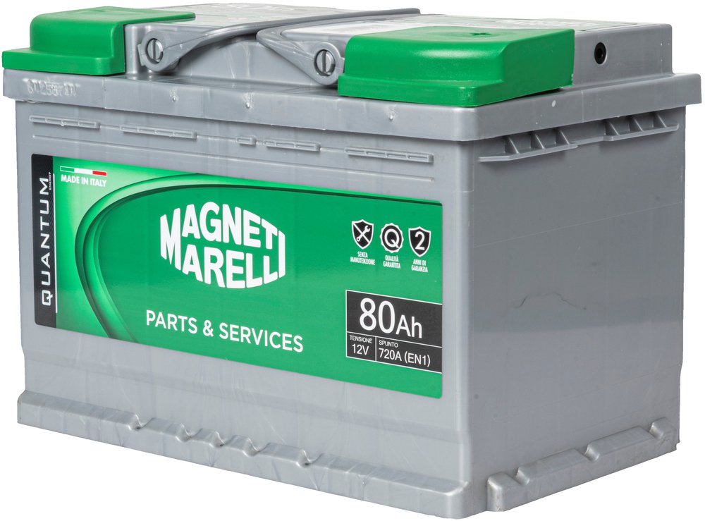 QUANTUM ENERGY Magneti Marelli Batteria per auto 80AH 12V 720A EN1 per cassetta