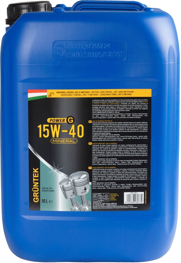 GRUNTEK Nuovo lubrificante POWER G 15W40 capacit? di 10L per autovetture