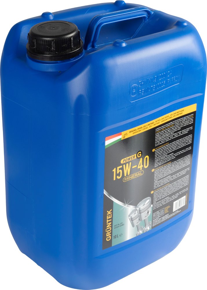 Nuovo lubrificante POWER G 15W40 Gruntek capacità di 10L per autovetture e veicoli con benzina e Diesel