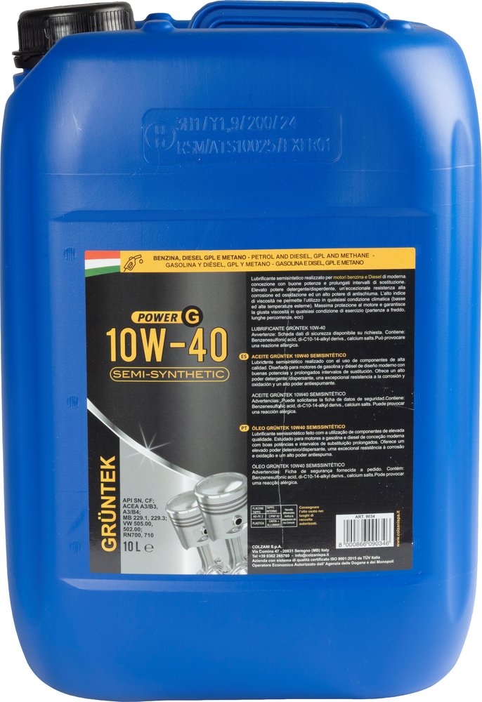 GRUNTEK Nuovo lubrificante POWER G 10W-40 semisintetico per veicoli a benzina