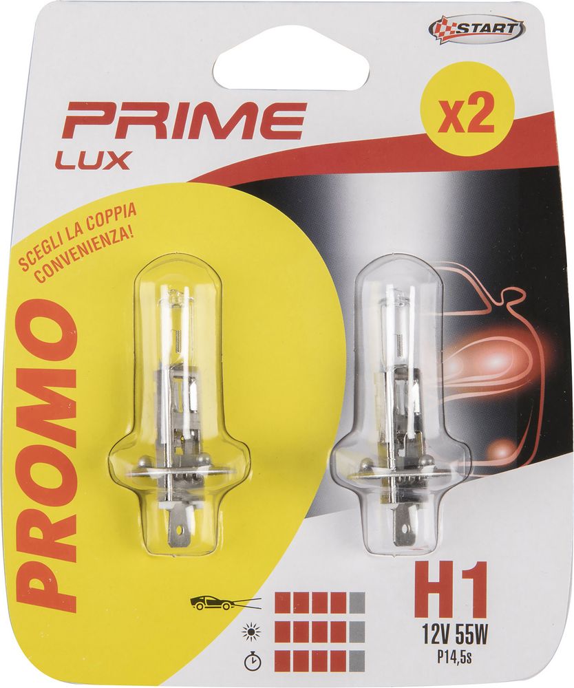 START Coppia di lampadine Alogena H1 12V 55W P14,5s per luci auto