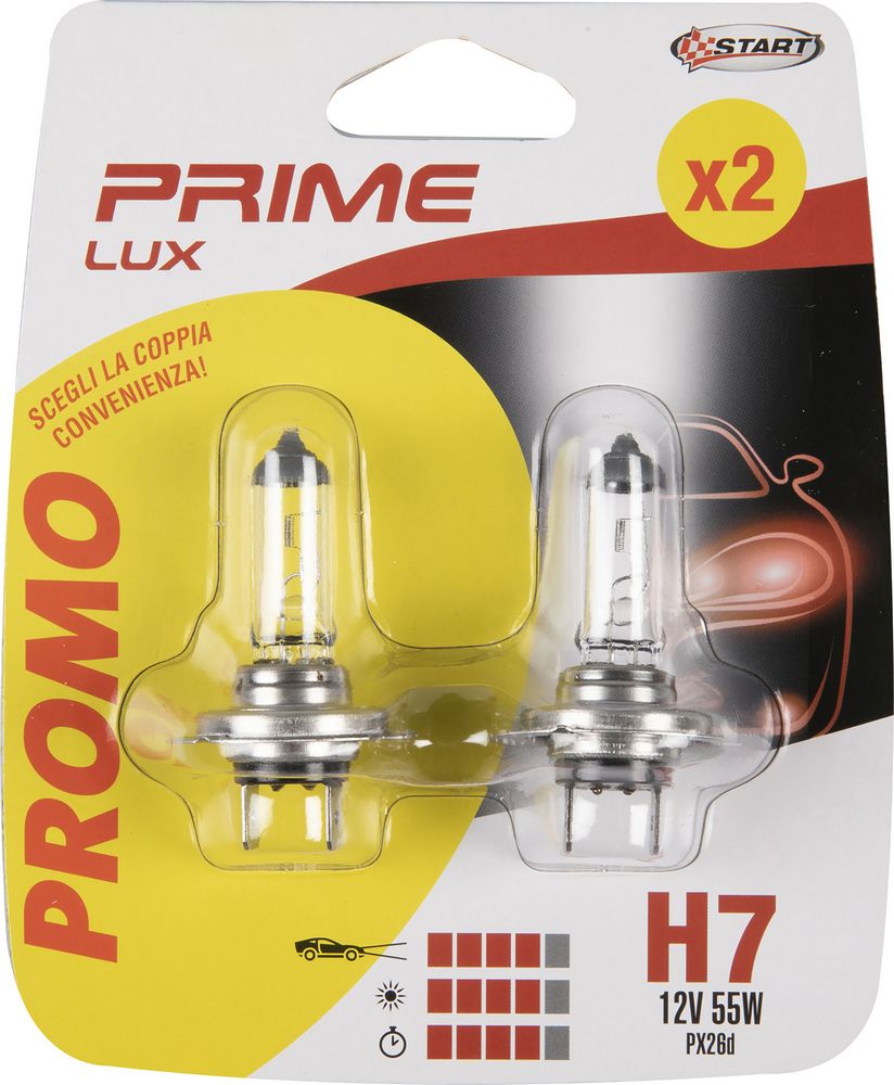 START Coppia di lampadine auto alogene H7 12V 55W PX26d Accessorio Originale