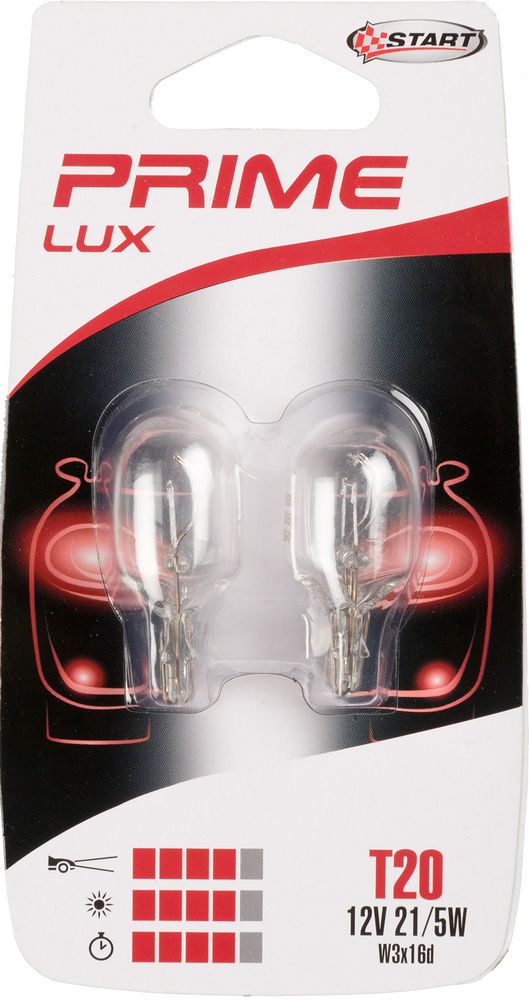 START T20 Coppia di Lampadine in vetro biluce per luci auto 12V 21/5W W3x16d