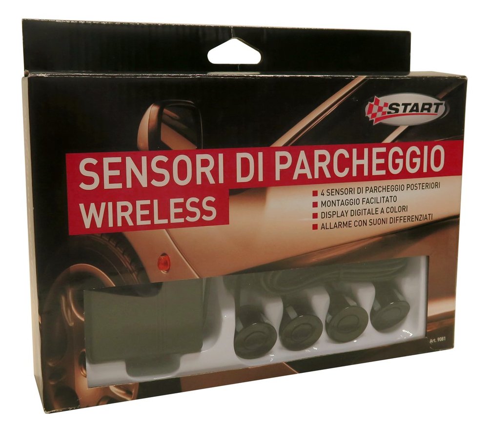 START Sensori di Parcheggio Wireless a Ultrasuoni per Auto - Kit da 4 Pezzi