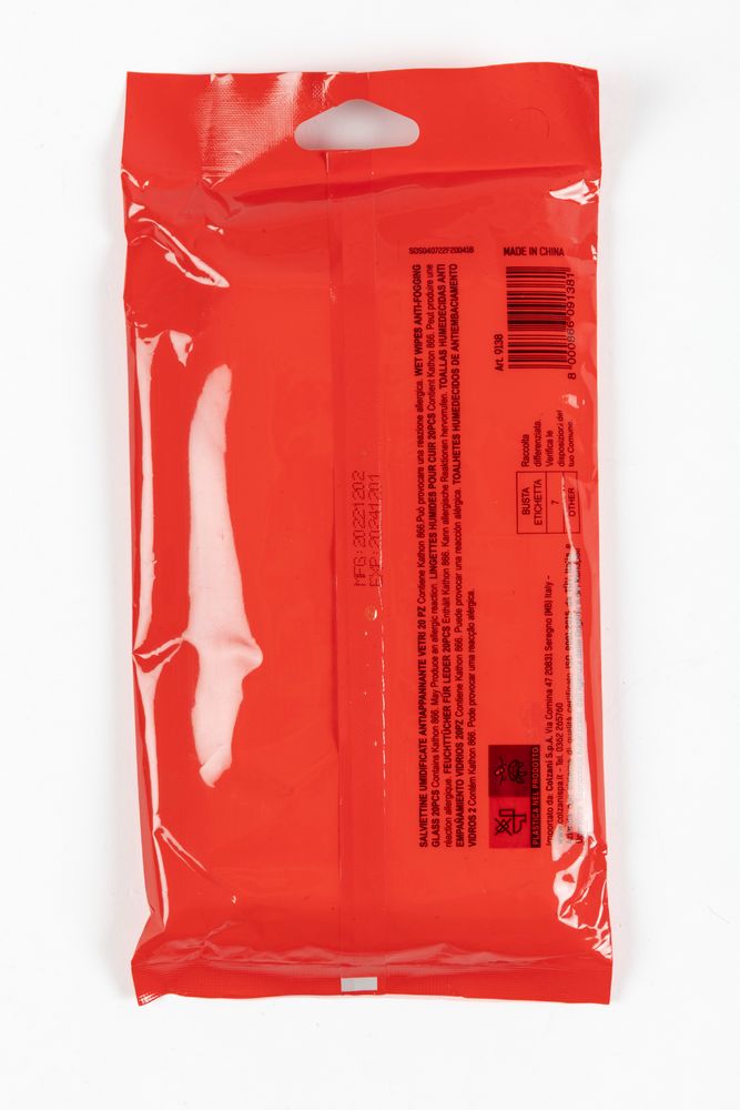 Salviette umidificante anti appannante vetri 18cm x 20cm