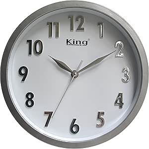 King Home OROLOGIO DA PARETE in plastica 25,4x4 cm grigio
