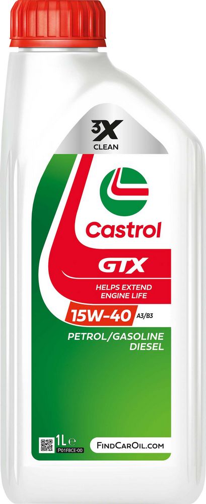Castrol GTX 15W-40 ACEA A3/B3 API SL 1L Minerale Olio Motore Lubrificante Auto