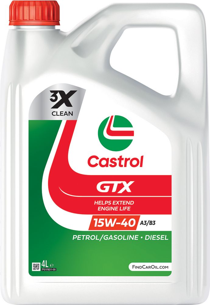 CASTROL OLIO LUBRIFICANTE SINTETICO MOTORE AUTO GTX 15W-40 A3/B3 4L