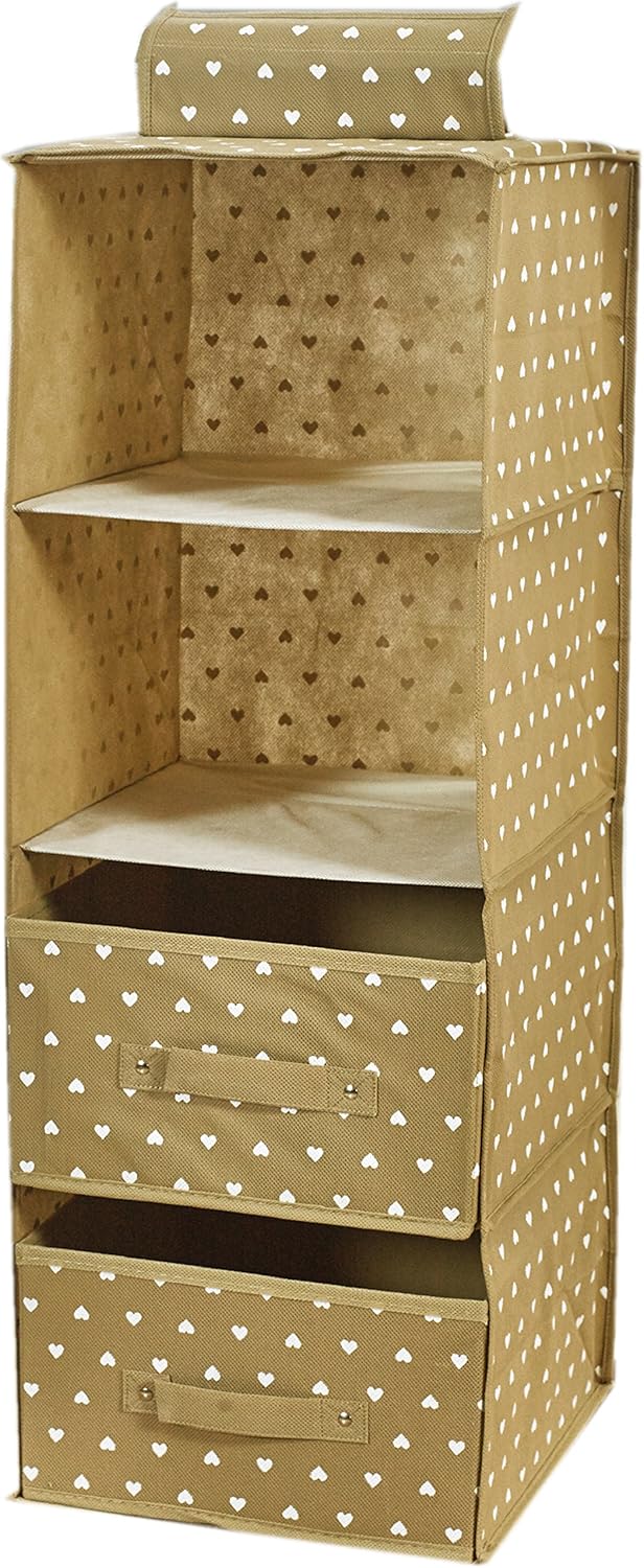 King Home ORDINATORE CON 2 CASSETTI BIG IN TNT BEIGE 30x30x80h cm