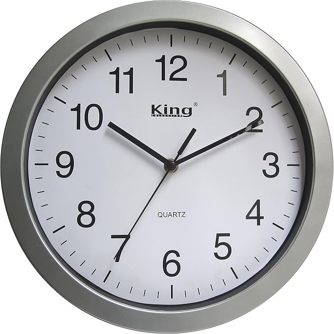 King Home OROLOGIO DA PARETE in plastica 30x4 cm grigio
