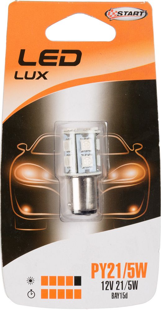 START PY21/5W Lampadina Singola 13 Led arancio per luci auto 12V 21/5W BAY15d