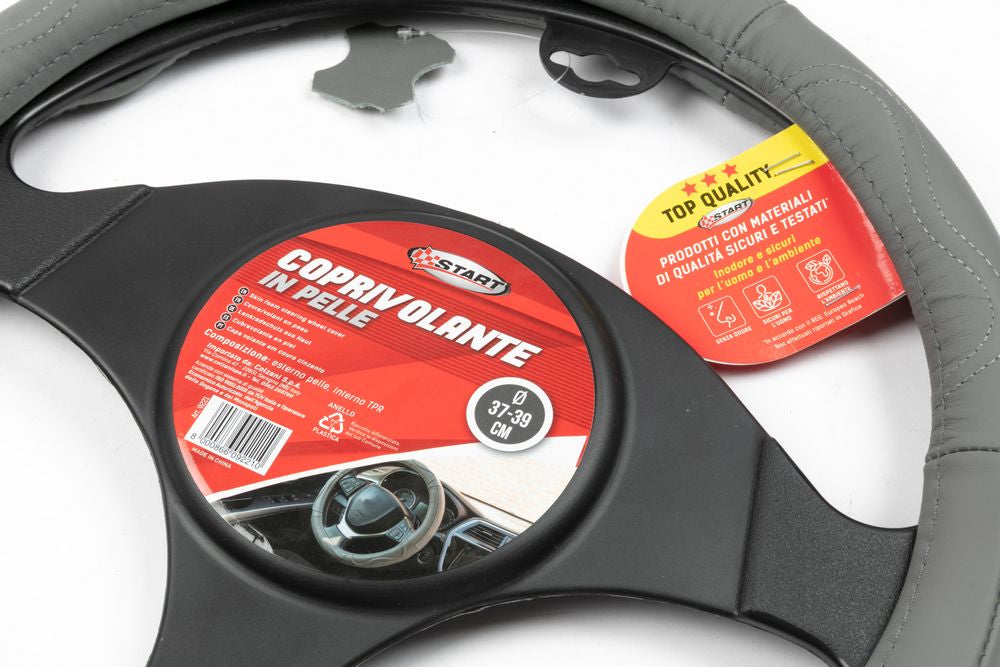 Coprivolante auto in pelle antiscivolo diametro da 37 a 39 cm