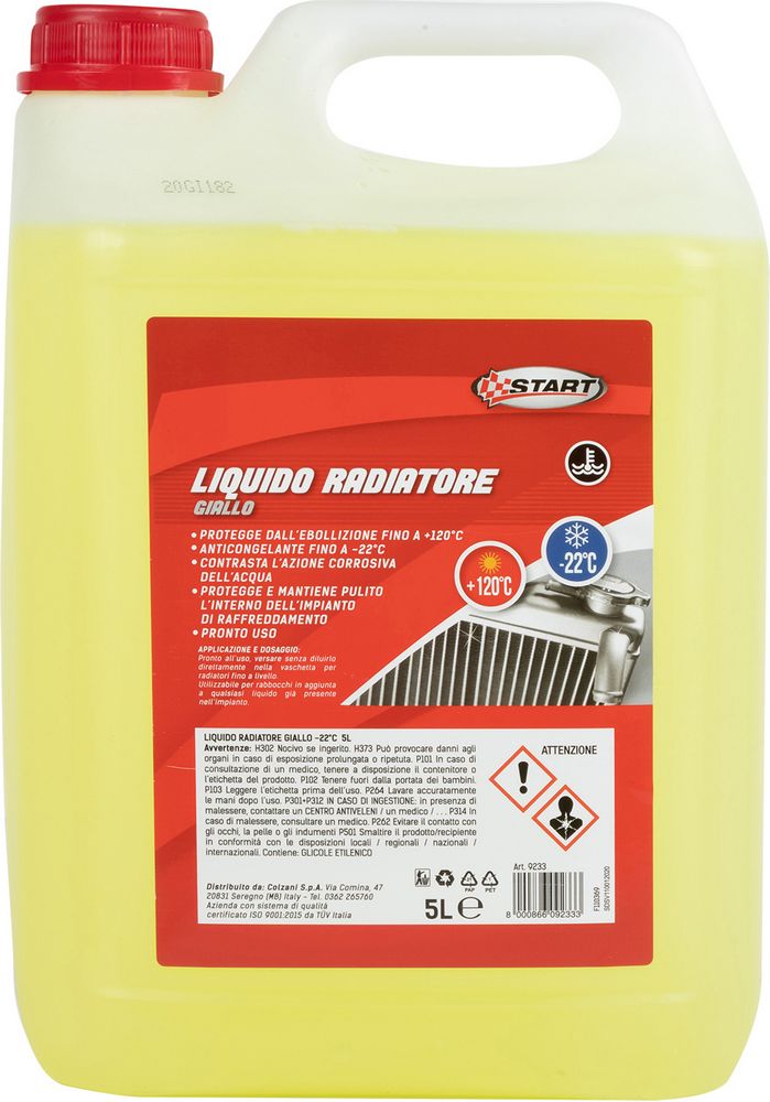 START : Liquido radiatore giallo 5L -22?C  Alta protezione per motori