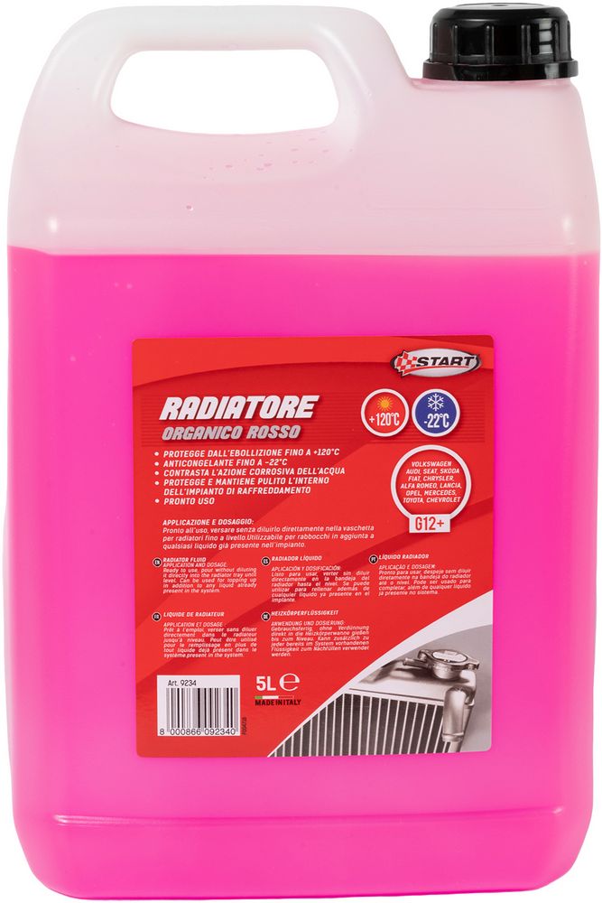 START: Antigelo rosso -22C 5L  Per motori in alluminio ad alte prestazioni