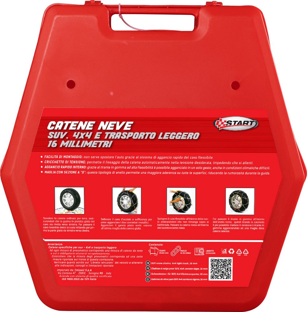 Set due pezzi catene da neve 16MM gruppo 230 per SUV 4x4 e trasporto leggero