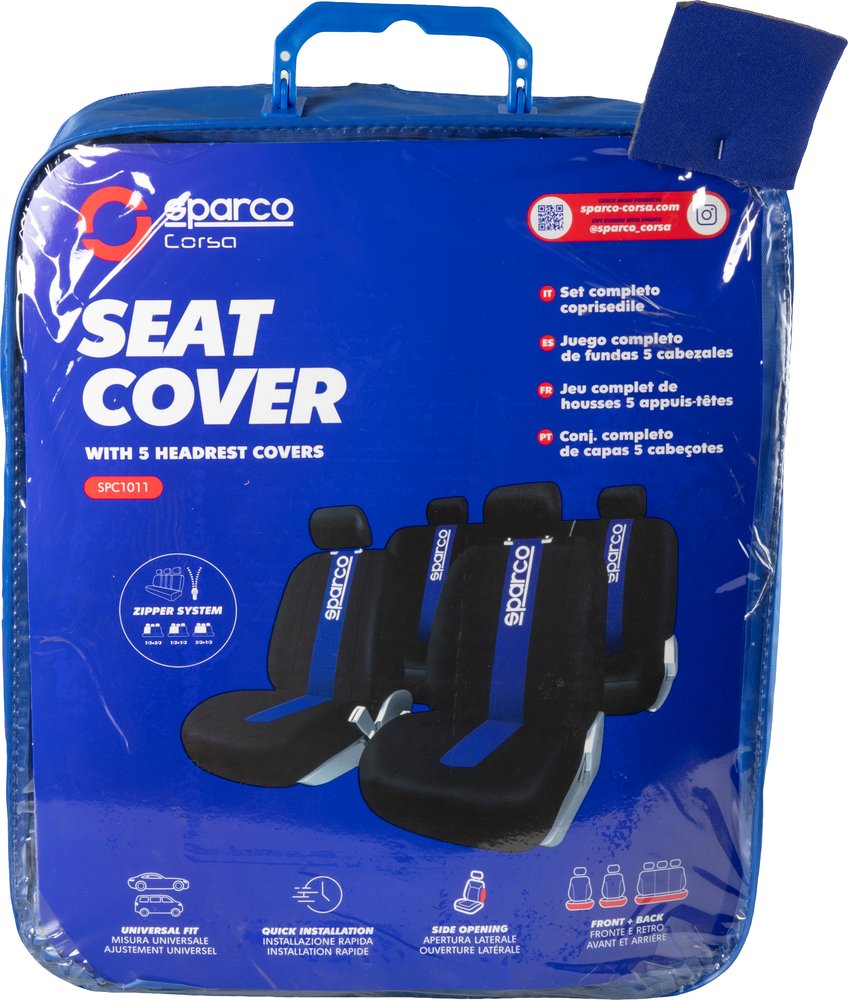 Set completo SPC1011 coprisedili blu per auto universali anteriori e posteriori