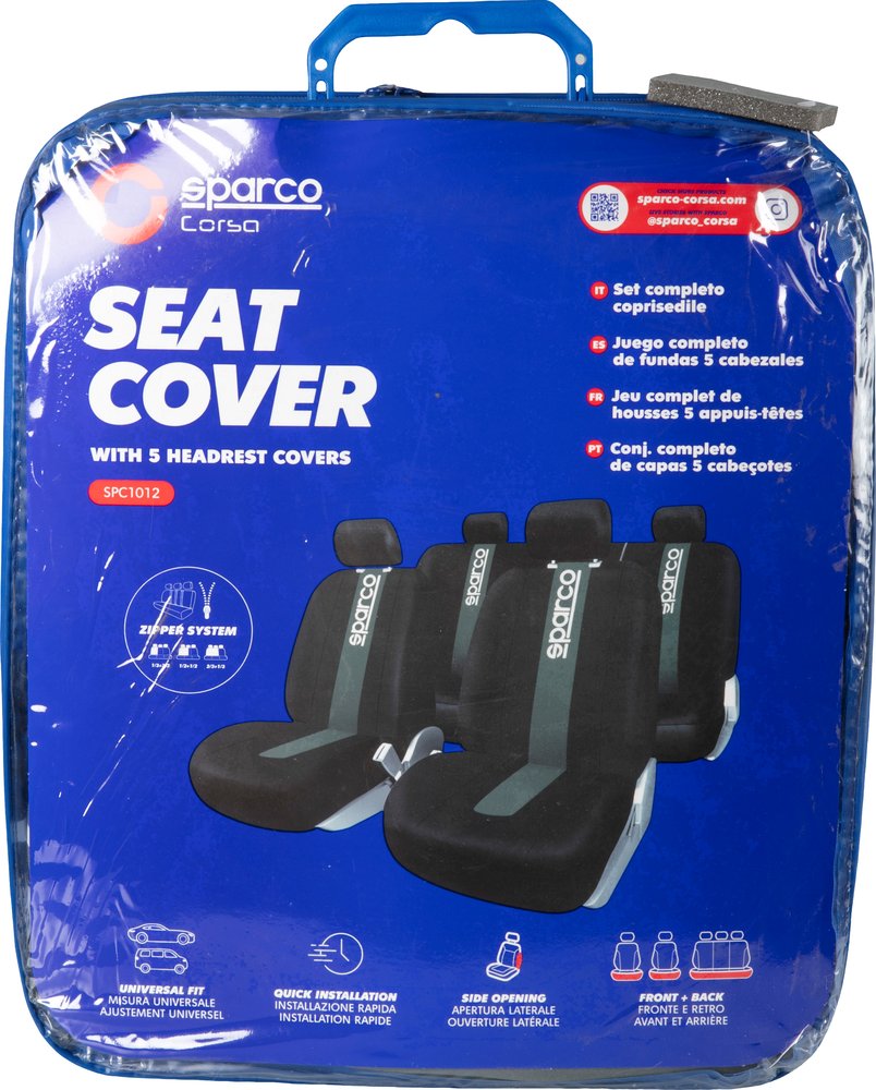 Set completo SPC1011 coprisedili auto universali anteriori e posteriori grigio