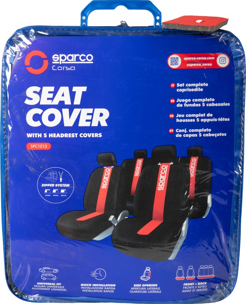 Set completo SPC1011 coprisedili auto universali rossi anteriori e posteriori