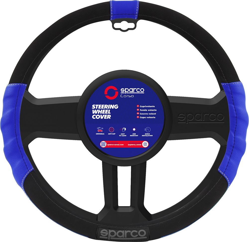 SPARCO Coprivolante SPC1108 auto universale blu in poliestere 38cm