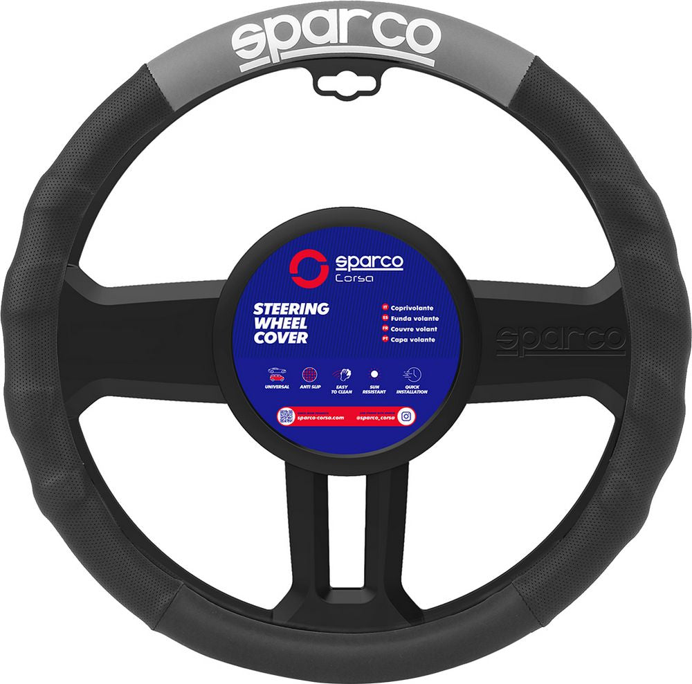 SPARCO Coprivolante SPC1111 auto universale nero/grigio in poliestere 38cm