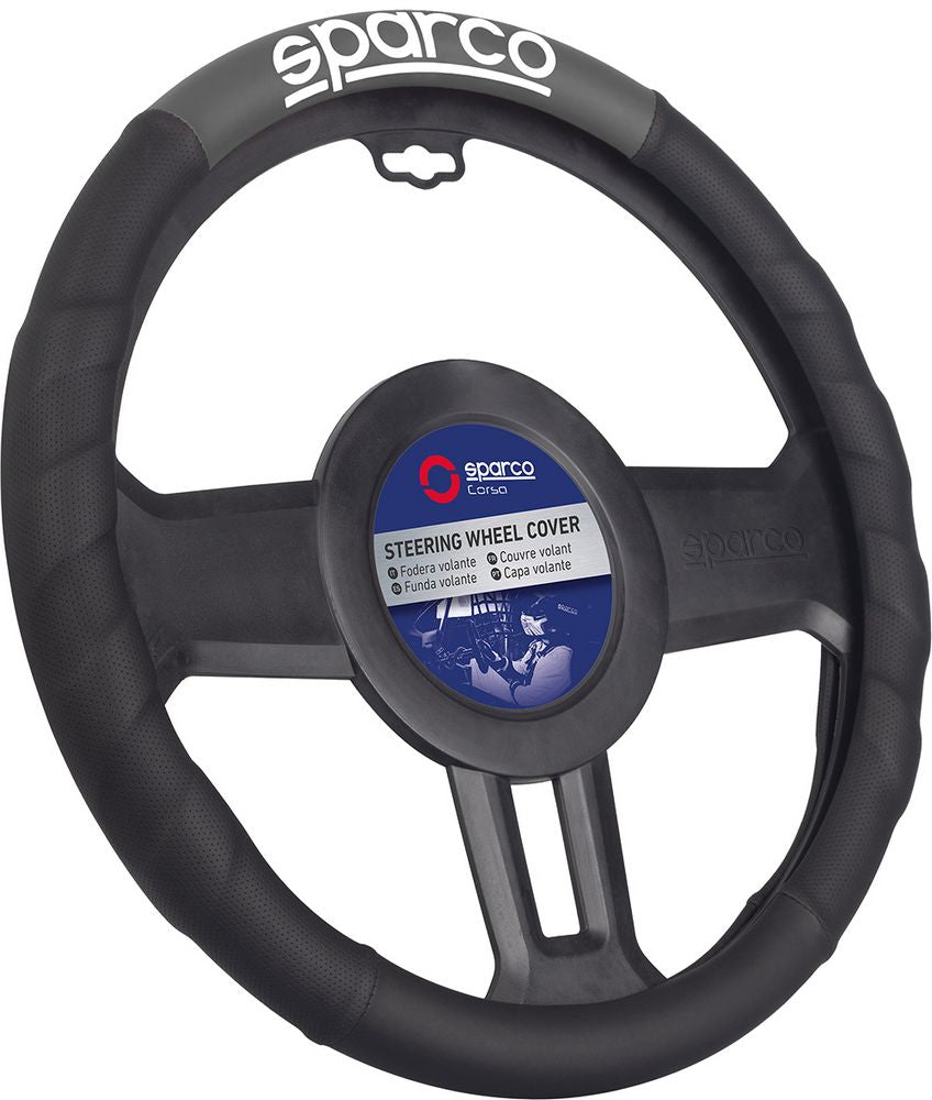 SPARCO Coprivolante SPC1111 auto universale nero/grigio in poliestere 38cm