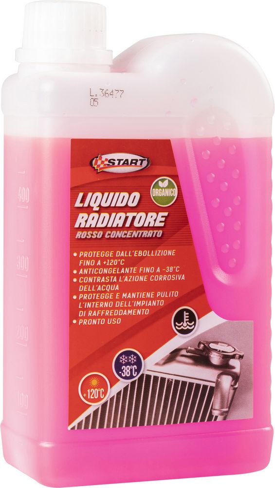 START - Liquido Radiatore Rosso Anticongelante -38?C 500 ml ? Protezione Totale