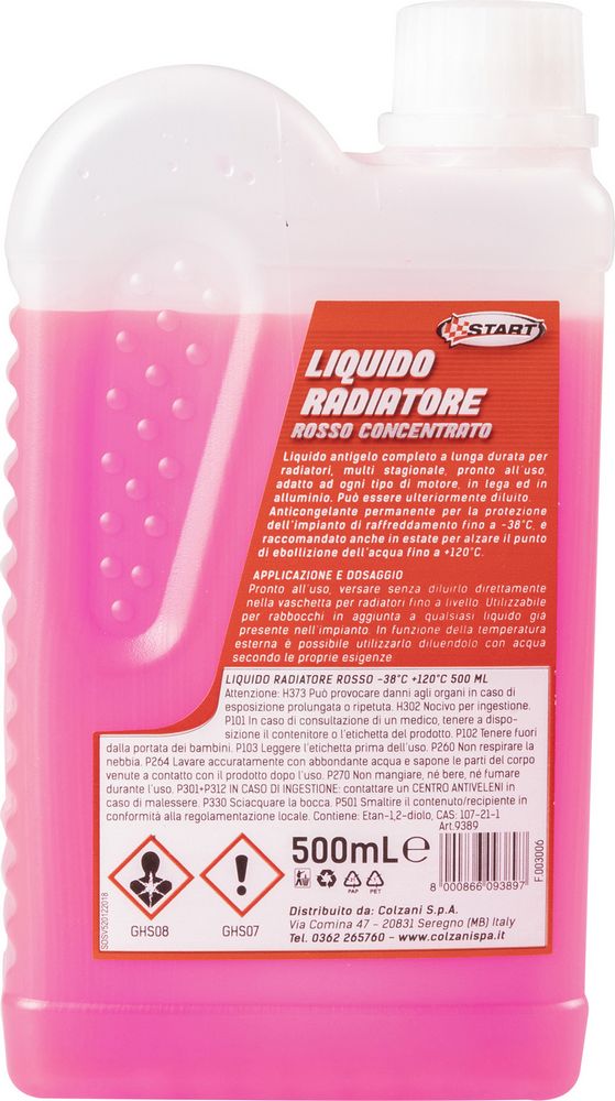 START- Antigelo Rosso -38C 500 ml per Radiatori Auto e Veicoli