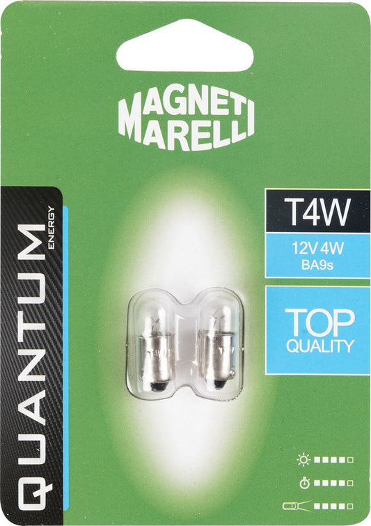 QUANTUM ENERGY Magneti Marelli T4W coppia lampadine auto 12V 4W attacco BA9s
