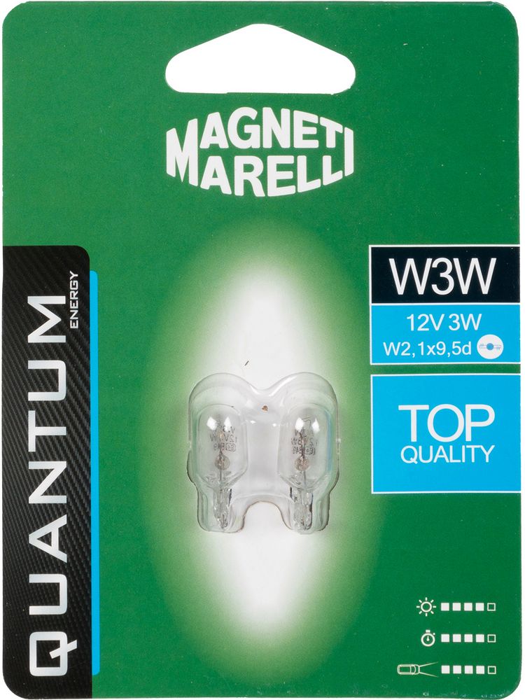 QUANTUM ENERGY Magneti Marelli W3W coppia lampadine auto vetro 12V 3W attacco