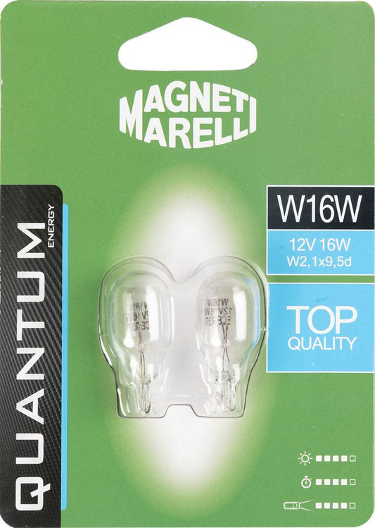 QUANTUM ENERGY Magneti Marelli W16W coppia lampadine auto vetro 12V 16W attacco