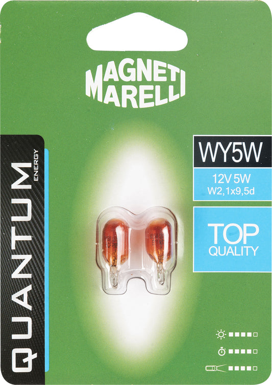 QUANTUM ENERGY Magneti Marelli WY5W coppia lampadine auto vetro 12V 5W attacco