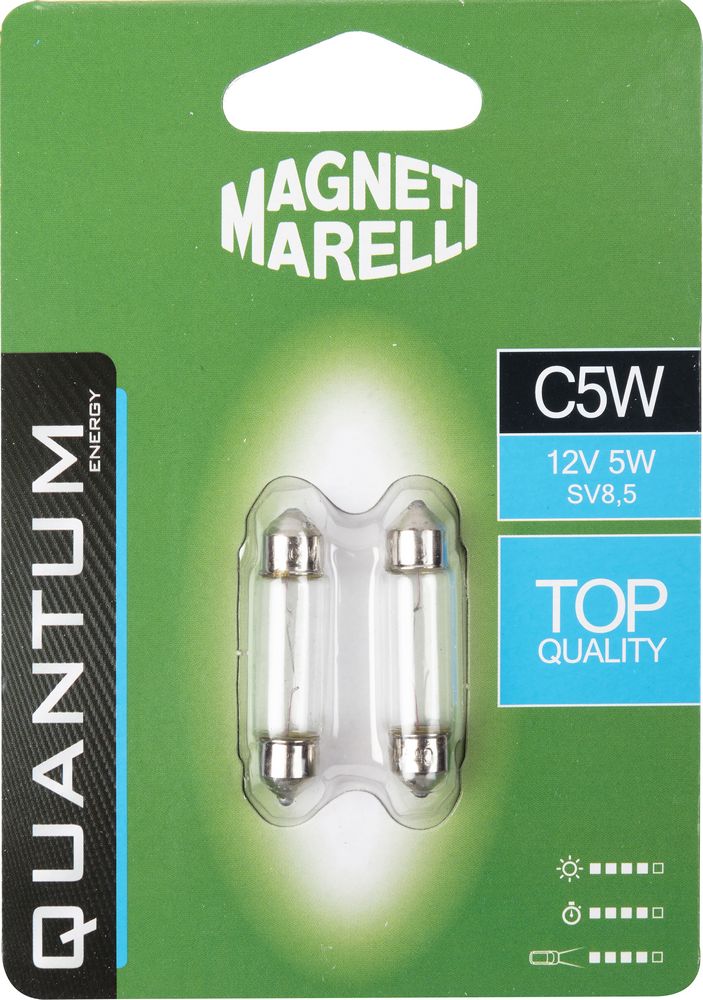 QUANTUM ENERGY Magneti Marelli C5W coppia lampadine auto siluro 12V 5W attacco